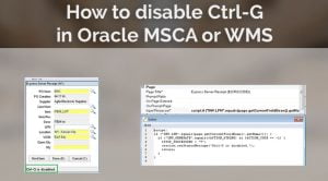 how to disable ctrl-g in oracle msca or wms