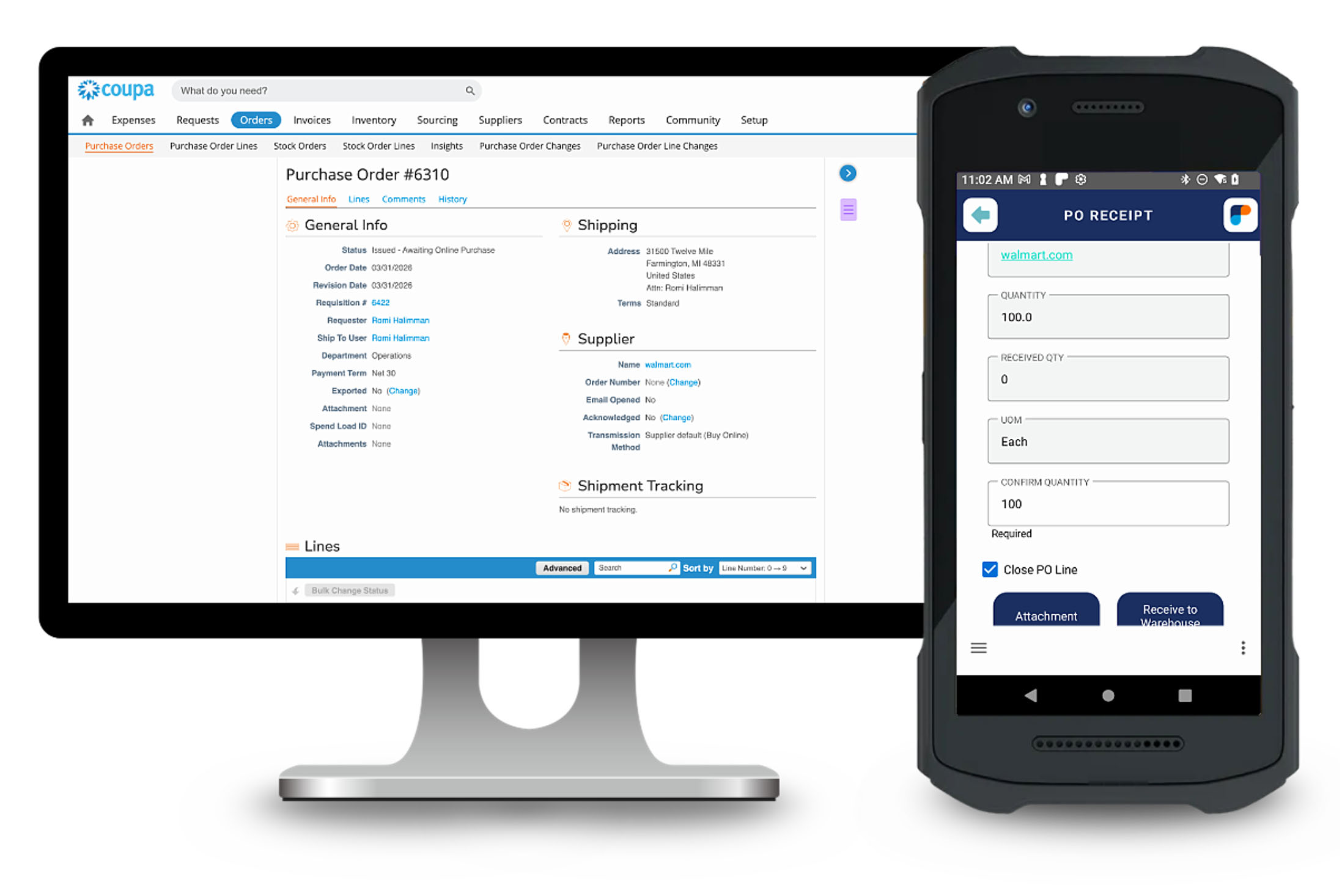 Coupa on Desktop and Device