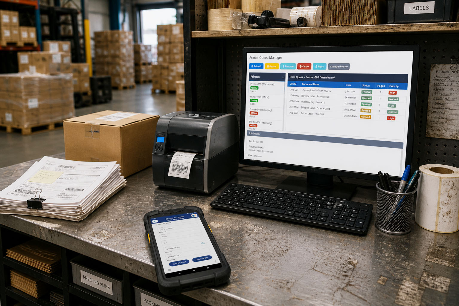 Printing Shipping Station - with device